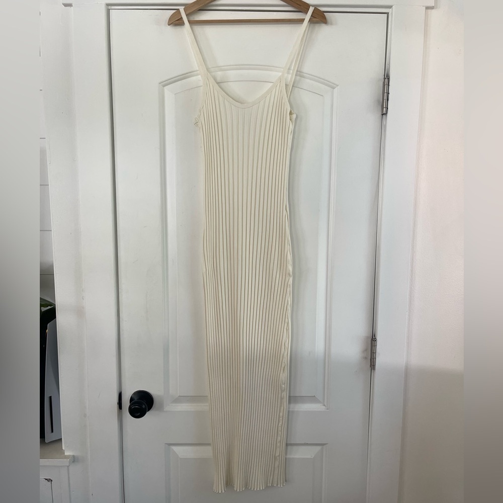 Spiritual Gangster Rib Cami Dress Cream - S